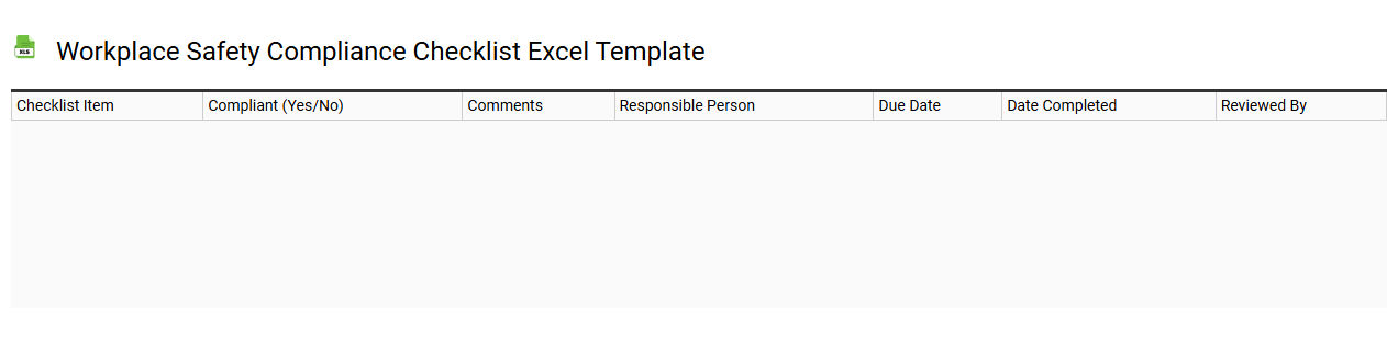 Workplace safety compliance checklist Excel template