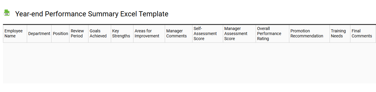 Year-end performance summary Excel template