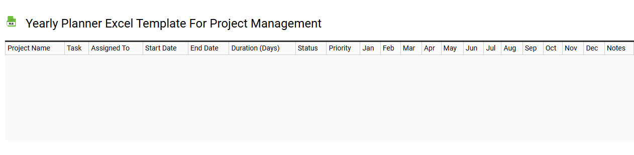 Yearly planner Excel template for project management