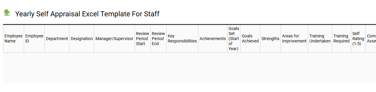 Yearly self appraisal Excel template for staff
