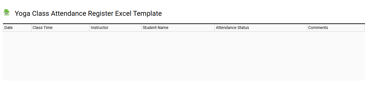Yoga class attendance register Excel template