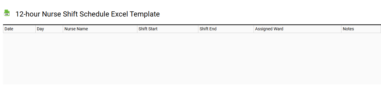 12-hour nurse shift schedule Excel template