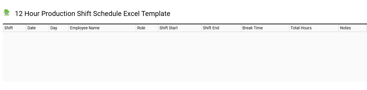 12 hour production shift schedule Excel template