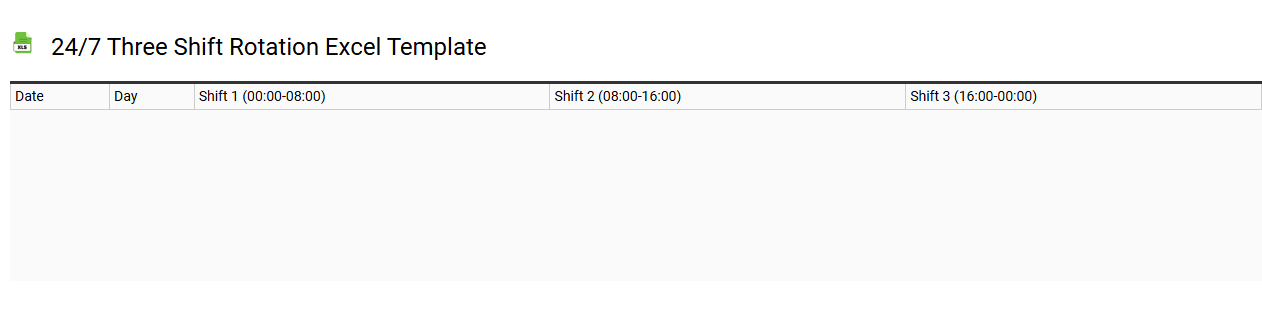 24/7 three shift rotation Excel template