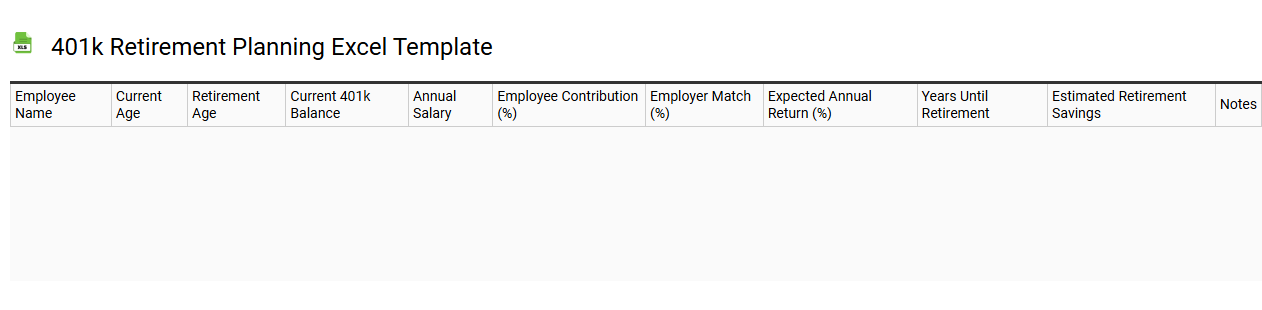 401k retirement planning Excel template