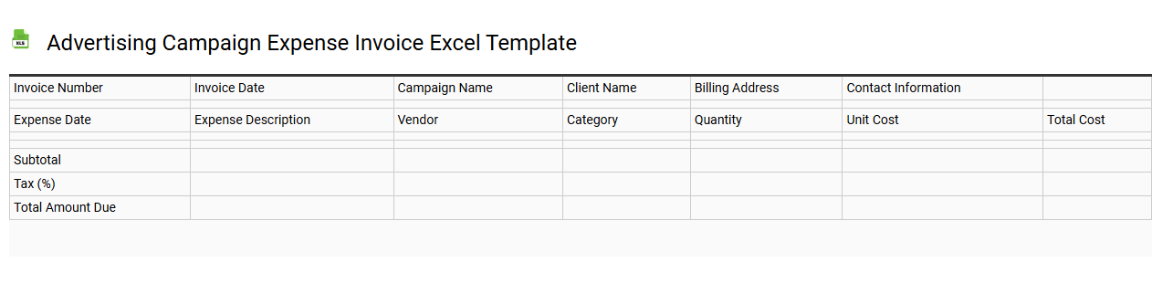 Advertising campaign expense invoice Excel template