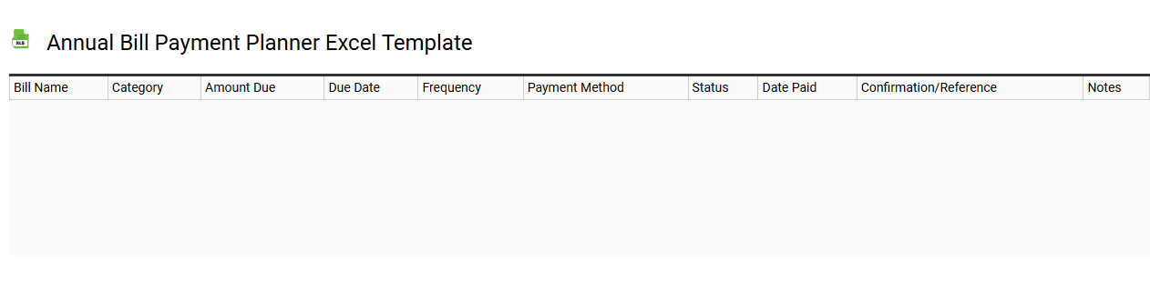 Annual bill payment planner Excel template