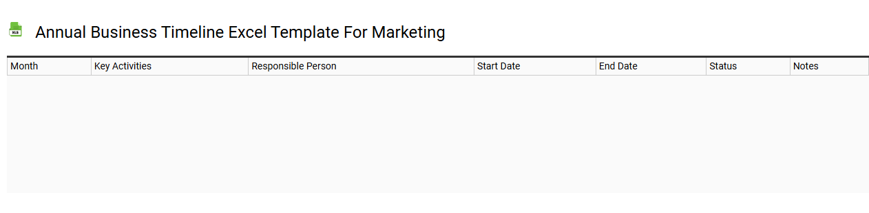 Annual business timeline Excel template for marketing