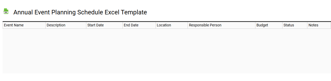 Annual event planning schedule Excel template