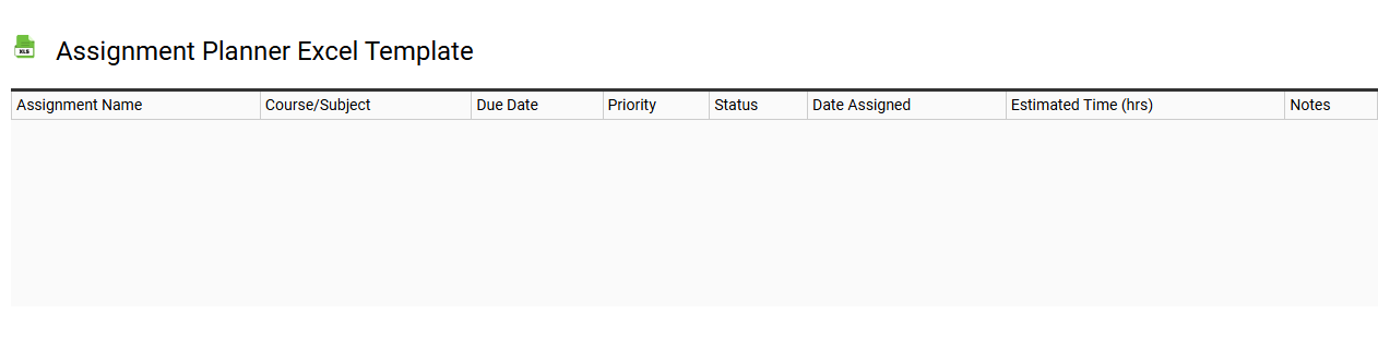 Assignment planner Excel template