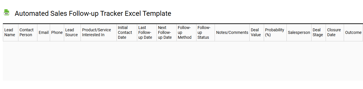 Automated sales follow-up tracker Excel template