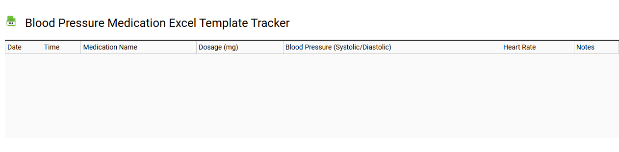 Blood pressure medication Excel template tracker