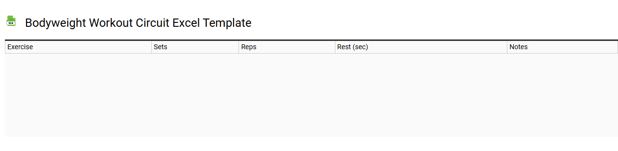 Bodyweight workout circuit Excel template