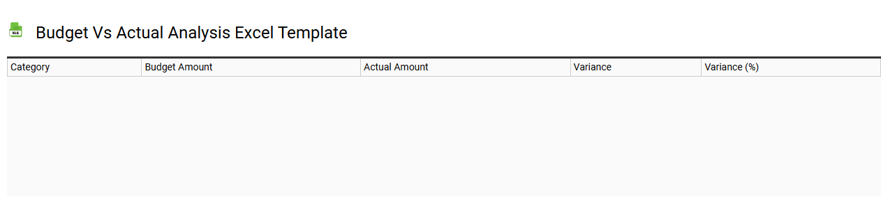 Budget vs actual analysis Excel template
