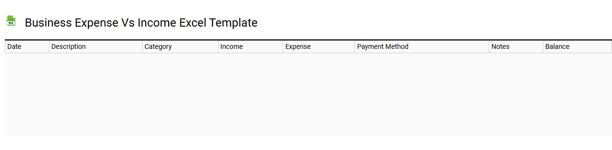 Business expense vs income Excel template