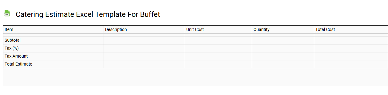 Catering estimate Excel template for buffet
