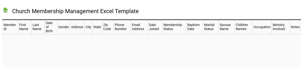 Church membership management Excel template