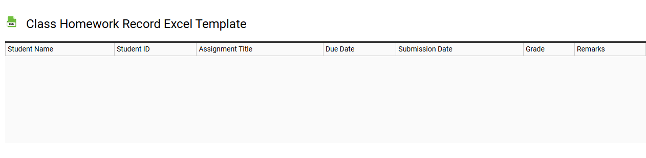 Class homework record Excel template
