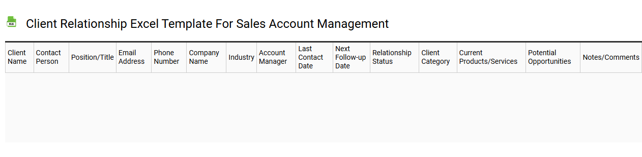 Client relationship Excel template for sales account management