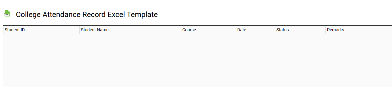 College attendance record Excel template