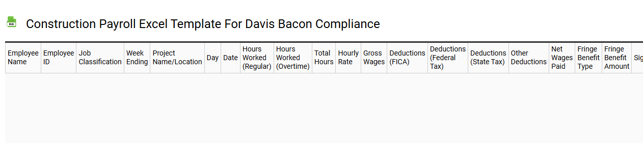 Construction payroll Excel template for Davis Bacon compliance