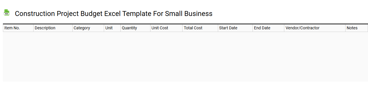 Construction project budget Excel template for small business