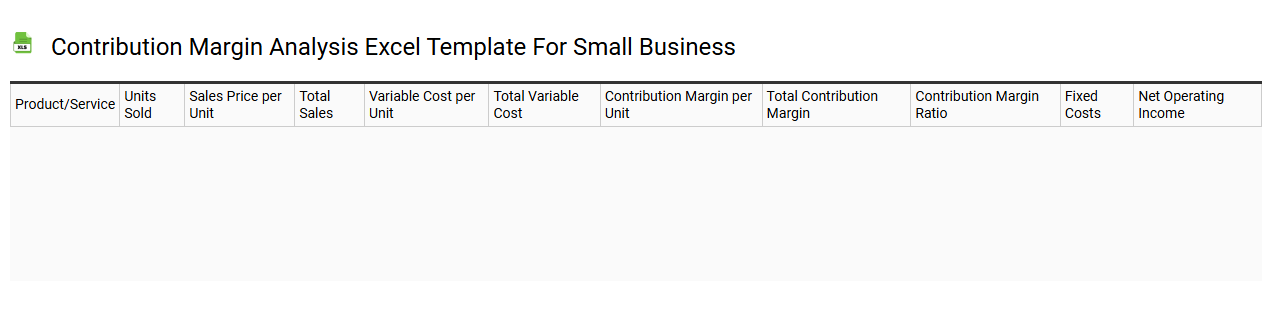 Contribution margin analysis Excel template for small business