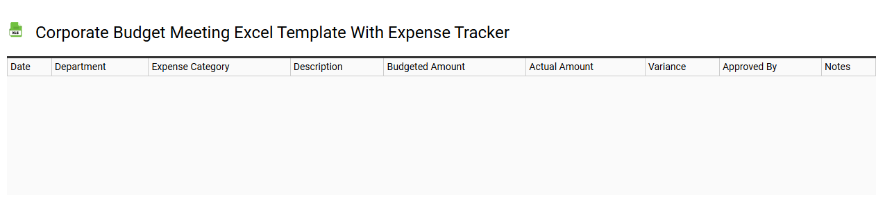 Corporate budget meeting Excel template with expense tracker