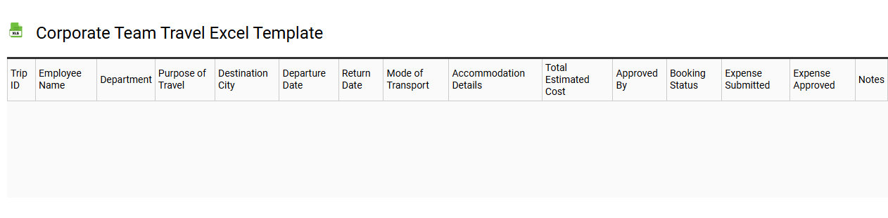 Corporate team travel Excel template