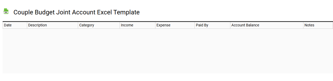 Couple budget joint account Excel template