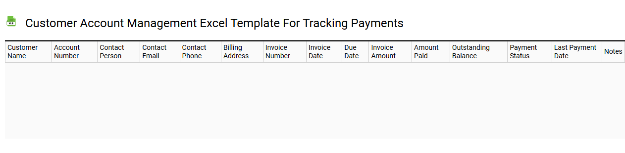 Customer account management Excel template for tracking payments