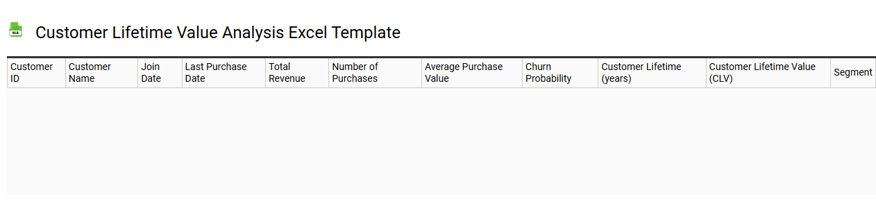 Customer lifetime value analysis Excel template