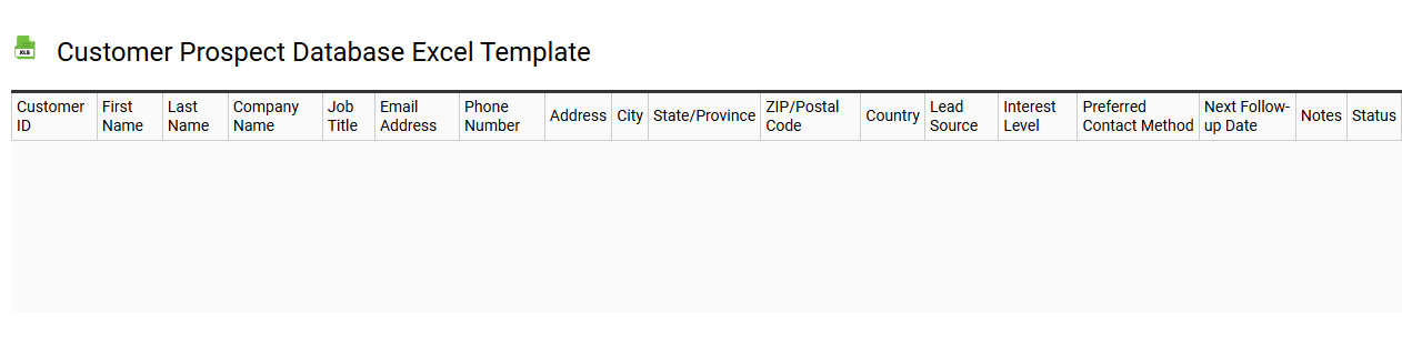 Customer prospect database Excel template