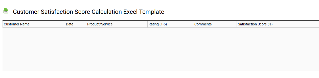 Customer satisfaction score calculation Excel template