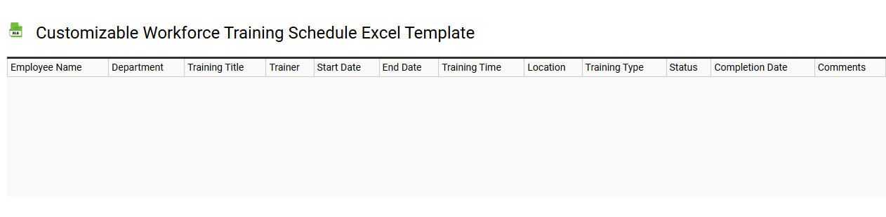 Customizable workforce training schedule Excel template