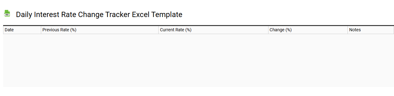 Daily interest rate change tracker Excel template