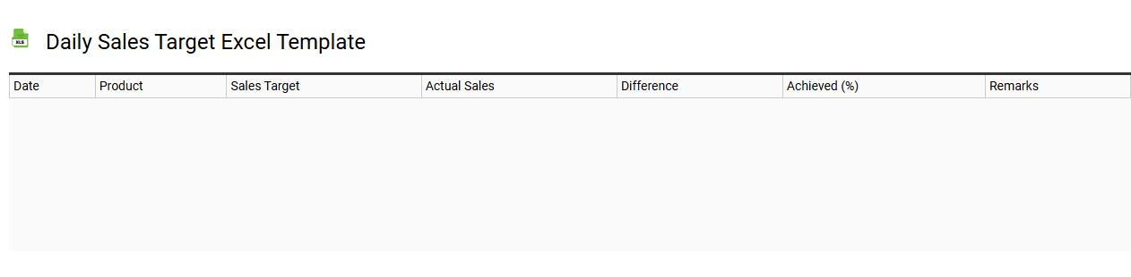 Daily sales target Excel template