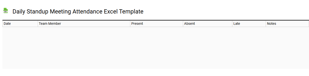 Daily standup meeting attendance Excel template