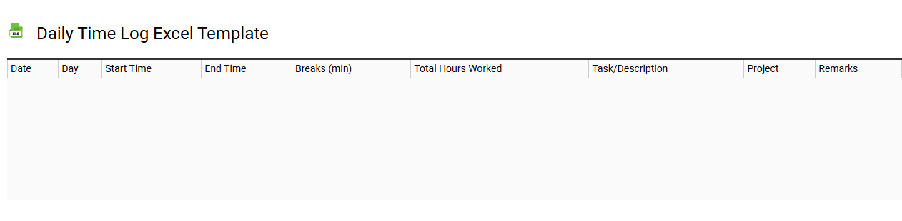 Daily time log Excel template