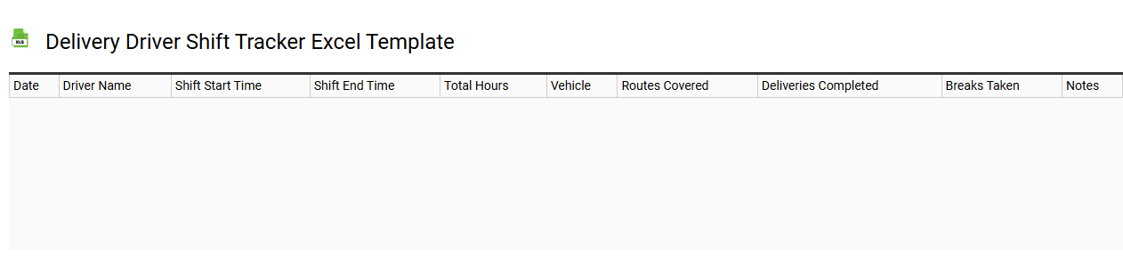 Delivery driver shift tracker Excel template