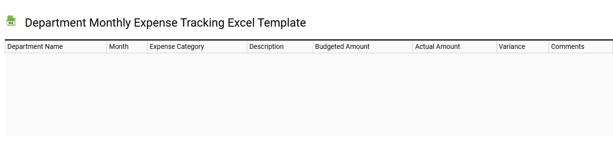Department monthly expense tracking Excel template