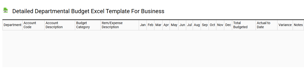Detailed departmental budget Excel template for business