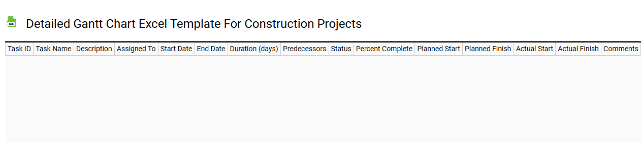 Detailed Gantt chart Excel template for construction projects