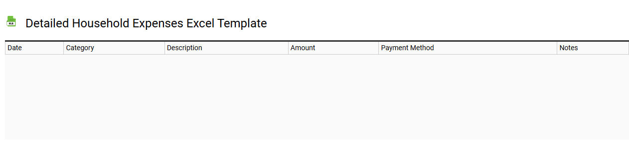 Detailed household expenses Excel template