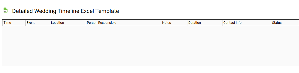 Detailed wedding timeline Excel template