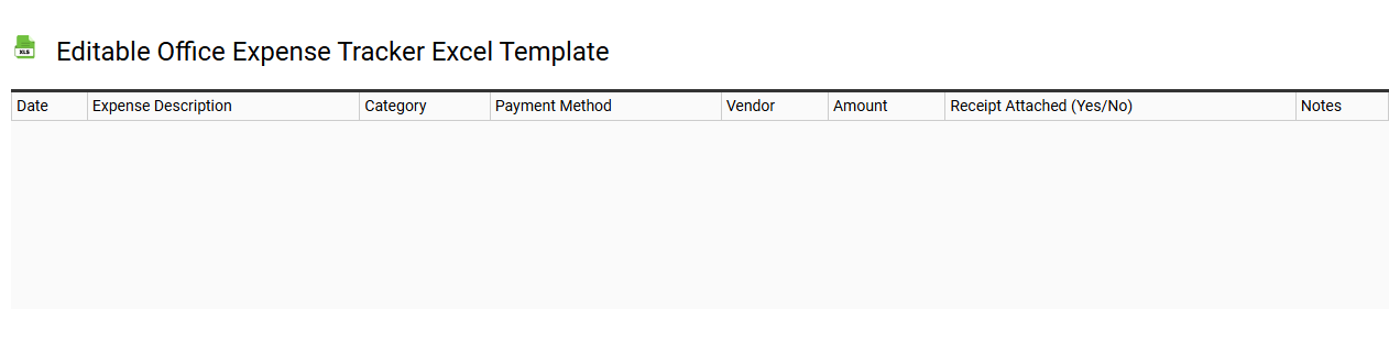 Editable office expense tracker Excel template
