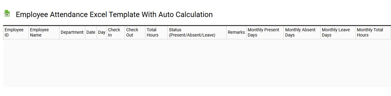 Employee attendance Excel template with auto calculation