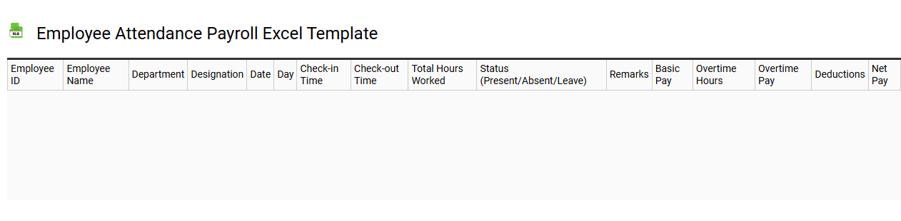 Employee attendance payroll Excel template