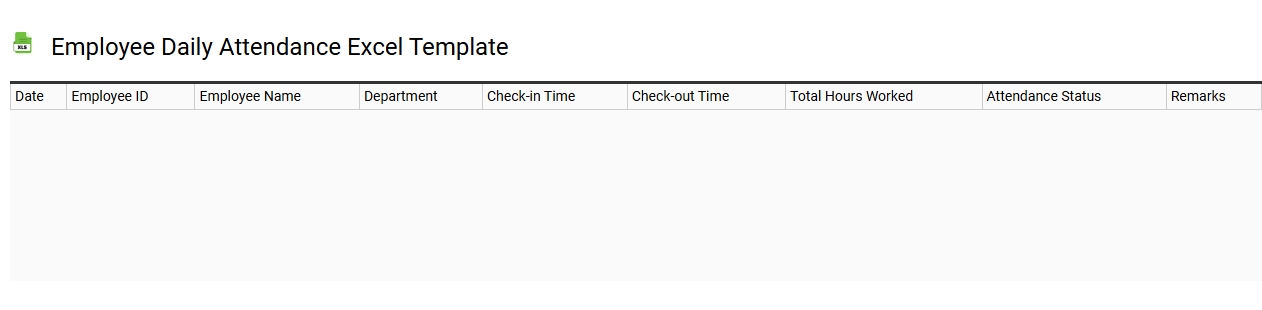 Employee daily attendance Excel template