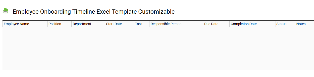 Employee onboarding timeline Excel template customizable